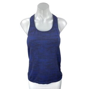 Lululemon Blue Black Swiftly Tech Racerback Sleeveless Yoga Athletic Tank Top M